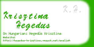 krisztina hegedus business card